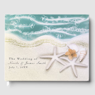 Livre D'or Étoile de mer sur la plage Mer sarcelle Mariage tr