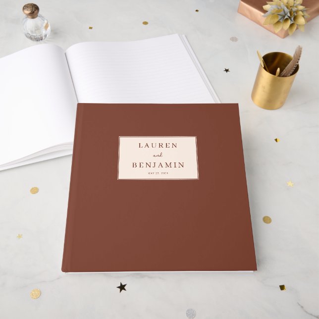 Livre D'or Étoiles Brunes Joyeuses (Recto ouvert)