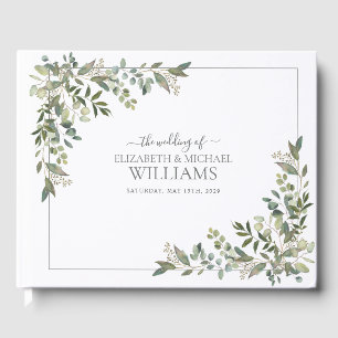 Livre D'or Eucalyptus Botanique Sage Mariage vert