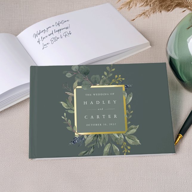 Livre D'or Eucalyptus & Sage | Mariage botanique vert (Créateur téléchargé)