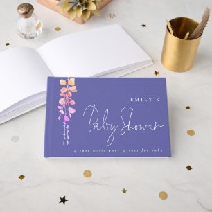 Livre D'or Eucalyptus Voeux pour Baby shower Lilac