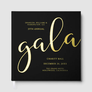 Livre D'or Événement de gala de charité Élégant noir et or