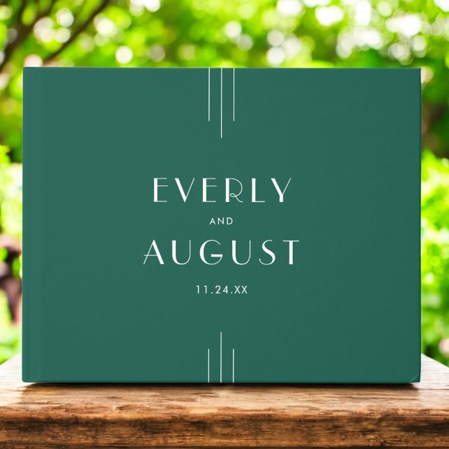 Livre D'or EVERLY Jewel Tone Art Deco Emerald Green Wedding (EVERLY Jewel Tone Art Deco Emerald Green Wedding Guest Book)