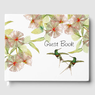 Livre d'or exotique oiseaux colibris fleurs