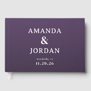 Livre D'or Faire invitation de mariage minimaliste violet