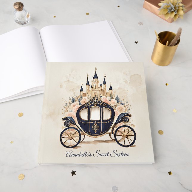 Livre D'or Fairytale Carriage and Castle (Recto ouvert)