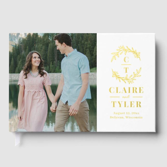 Livre d'or Fancy Initials Foil Mariage (Recto)