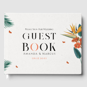 Livre D'or Fancy Tropical Flowers Mariage