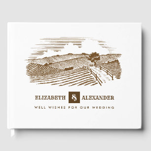 Livre D'or Farm Drawing Rustic Mariage Livres d'hôtes