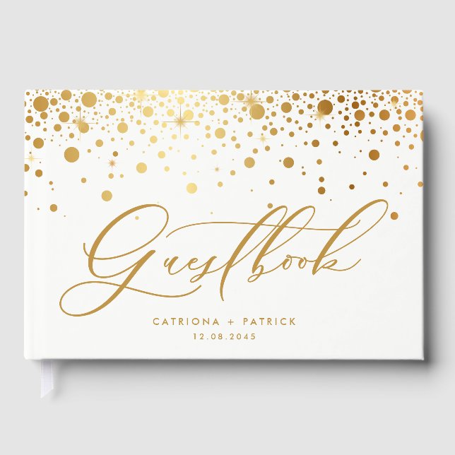 Livre D'or Faux Gold Foil Confetti Mariage (Recto)