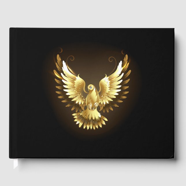 Livre D'or Faux Gold Foil Peace Dove en noir (Recto)