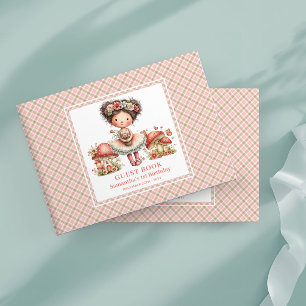 Livre D'or Fée Capricieuse 1er Anniversaire Fleurs Roses Invi