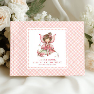 Livre d'or Fée Mignonne Fleurs Roses Anniversaire 