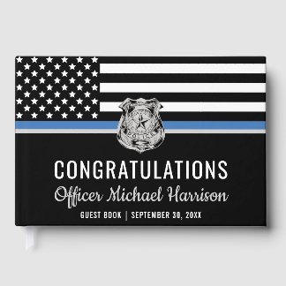 Livre D'or Félicitations à la Police Blue Line Flag
