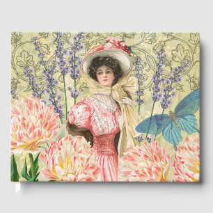Livre D'or Femme victorienne florale rose Régence