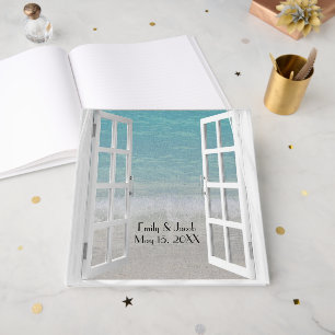 Livre D'or Fenêtre de plage avec ressac océanique 