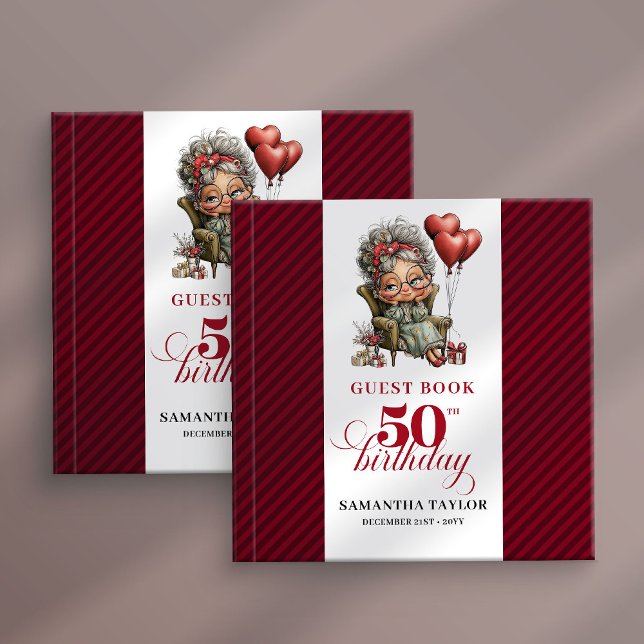 Livre D'or Festive funny 50th woman event guest sign book (Festive funny 50th woman event guest sign book)