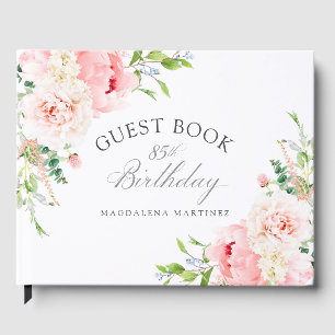 Livre D'or Fête d'anniversaire 85 ans personnalisée fleurs ro