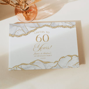 Livre D'or Fête d'anniversaire de mariage de 60 ans en Agate 