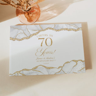 Livre D'or Fête d'anniversaire de mariage de 70 ans en Agate