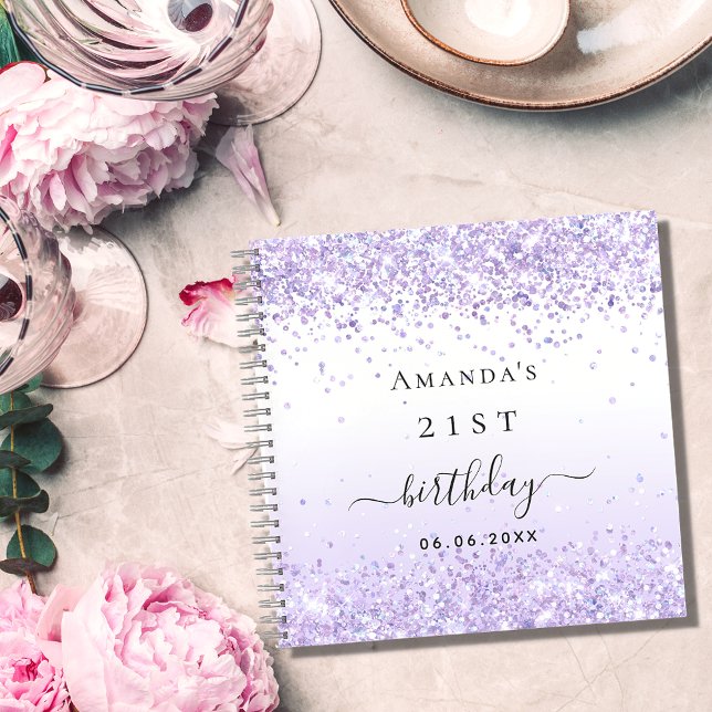 Livre d'or fête d'anniversaire violet parties scin (Créateur téléchargé)