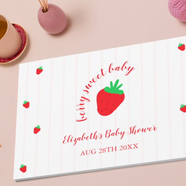 Livre D'or Fête de bébé aux fraises Douce comme un bébé (Créateur téléchargé)