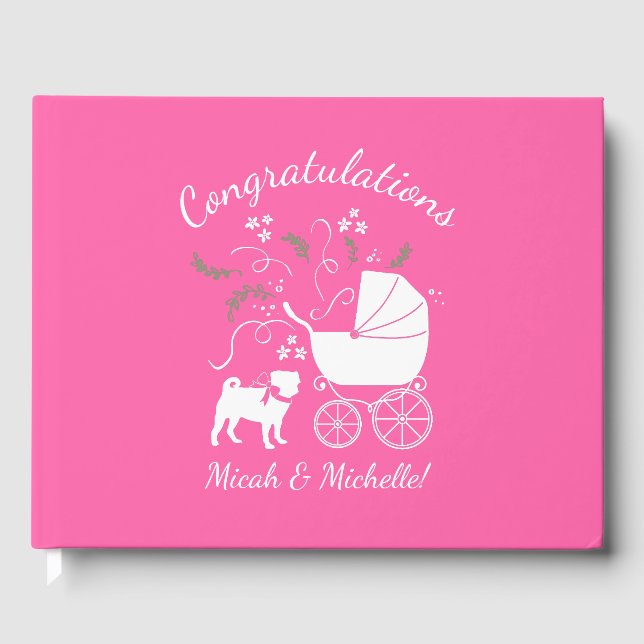 Livre D'or Fête de la fête du chien Carlin rose (Recto)