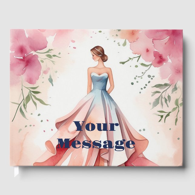 Livre D'or Fête de la Quinceanera aquarelle (Recto)