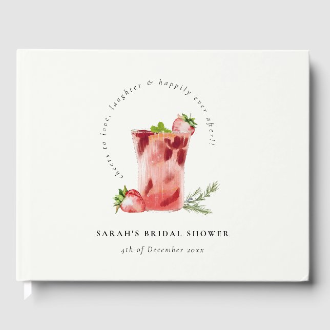 Livre D'or Fête de Mariage avec Cocktail Margaritas Rose aux  (Recto)