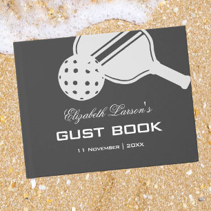 Livre D'or Fête de Mariage des Amoureux de Pickleball Noir & 