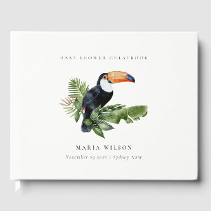 Livre D'or Fête de Naissance Bébé Toucan Forêt Tropicale