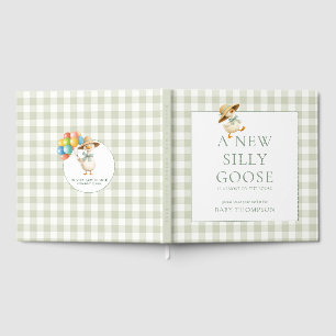 Livre D'or Fête de Naissance Silly Goose Sage Gingham