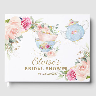 Livre D'or Fête des mariées à thé à haute teneur en rose pâle
