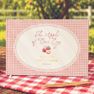Livre D'or Fête Prénatale Pomme De Nos Yeux Rouge à Carreaux