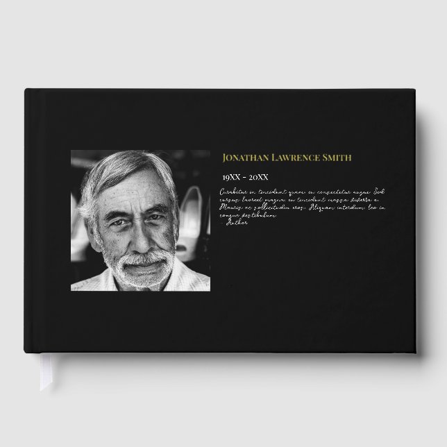 Livre D'or Feuille d'or photo citation célébration funéraire  (Recto)