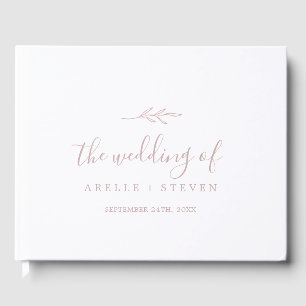 Livre D'or Feuille minimale Mariage arrière de monogramme r