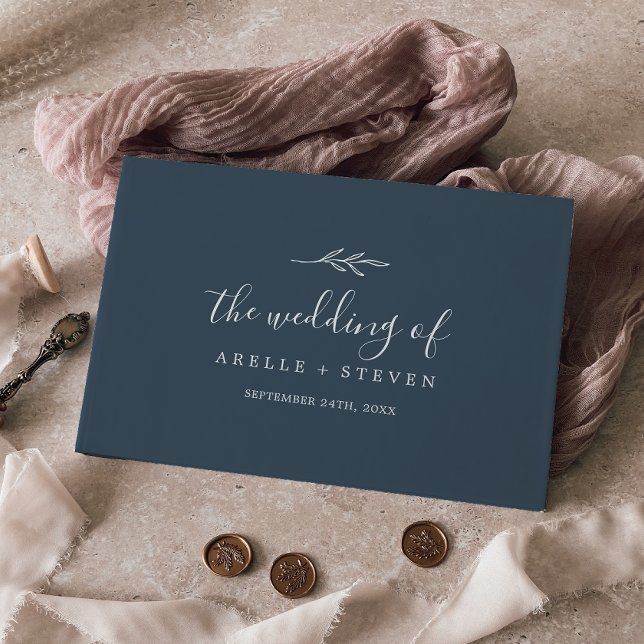 Livre D'or Feuille minimale | Mariage arrière du monogramme b (Créateur téléchargé)