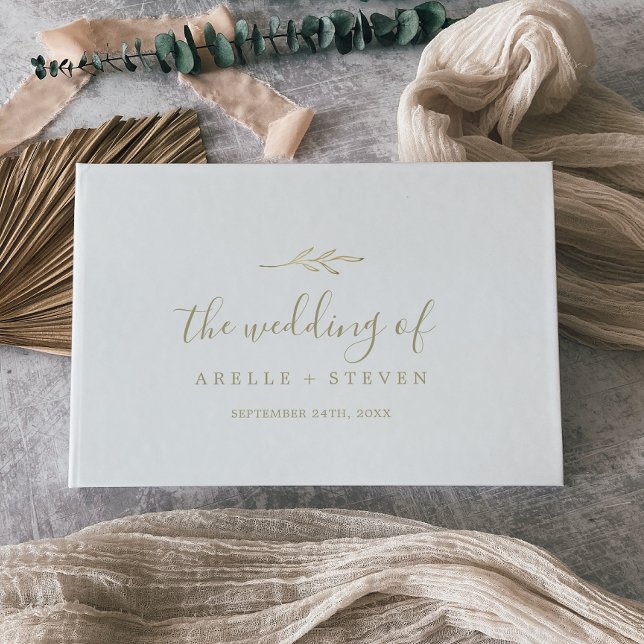 Livre D'or Feuille minimale | Mariage arrière du monogramme d (Créateur téléchargé)