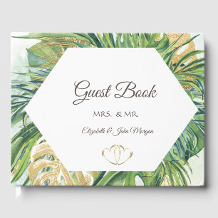 Livre D'or Feuilles de palmier Tropical Gold Été