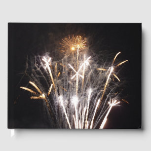 Livre D'or Feux d'artifice blancs et or II Célébration patrio