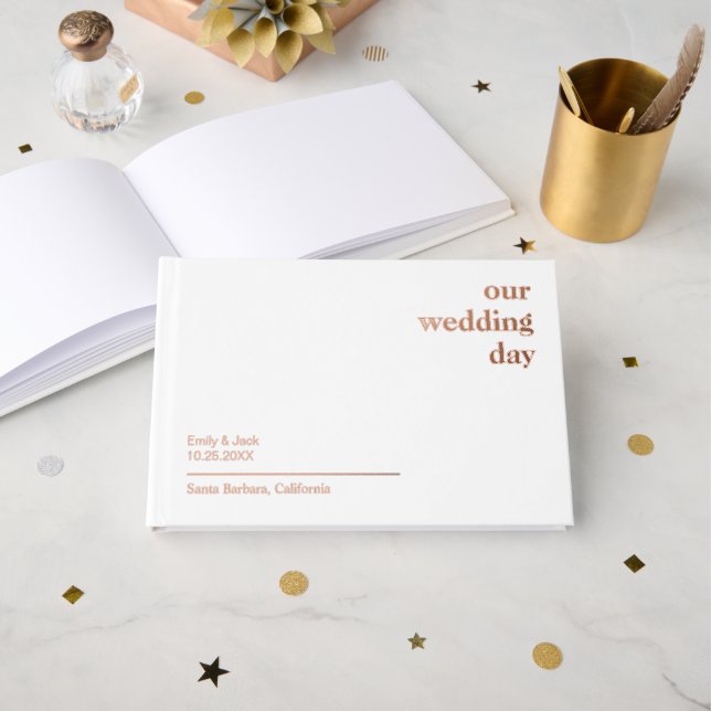 Livre D'or Fiançailles de réception de mariage élégant person (Recto ouvert)