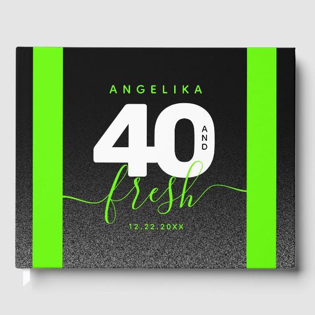 Livre D'or Fille moderne vert brillant 40 et frais (Recto)