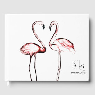 Livre D'or Flamants roses rose Pêche Flamant rose Mariage élé