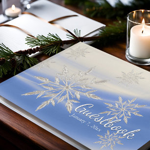 Livre D'or Flammes de neige Windy Hiver White & Blue Snowly D