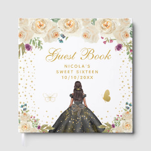 Livre D'or Fleur Crème Princesse à peau foncée Sweet Sixteen