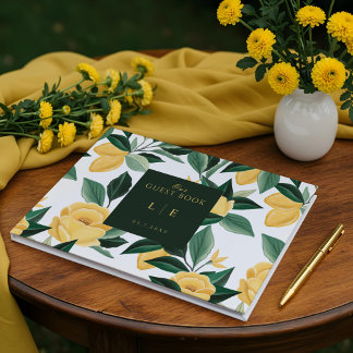 Livre D'or Fleur de citron Arbre Floral Élégant Mariage blanc