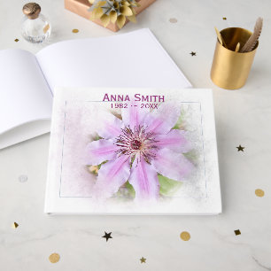 Livre D'or Fleur de clématite pour service commémoratif