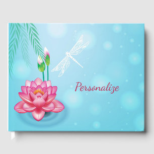 Livre D'or Fleur Lotus Rose Dragon Personnalisée