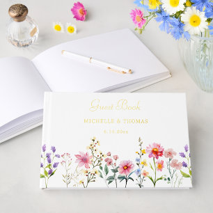 Livre D'or Fleur sauvage d'aquarelle Mariage d'été du printem