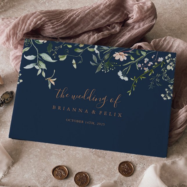 Livre D'or Fleur sauvage de jardin d'automne Mariage minimali (Créateur téléchargé)